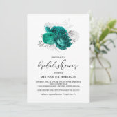 Vintages Aquamarines Bläschen Silber Brautparty Einladung (Stehend Vorderseite)