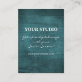 Vintages aquamarines blaues telefonnummerkarte (Rückseite)