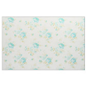 Vintages aquamarines Blumenmuster Stoff (Yard (91,4 cm))