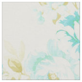 Vintages aquamarines Blumenmuster Stoff (Nahaufnahme)