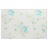 Vintages aquamarines Blumenmuster Stoff (Fat Quarter (45,7 x 55,9 cm))