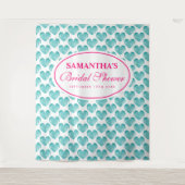 Vintages aquamarines Brautparty Foto Wandteppich (Vorderseite)