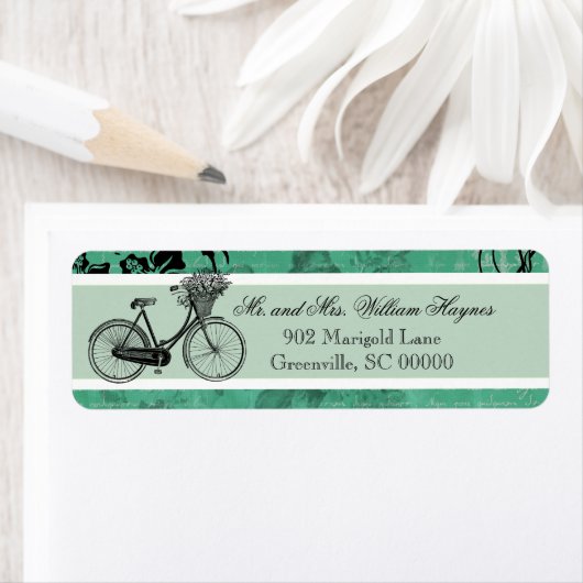 Vintages Aquamarines Fahrrad Personalisierte Adres (Insitu)