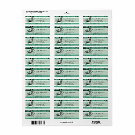 Vintages Aquamarines Fahrrad Personalisierte Adres (Vorne)