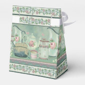 Vintages Aquamarines Tee & Rose Zelt Gefallen Box Geschenkschachtel (Rückseite)