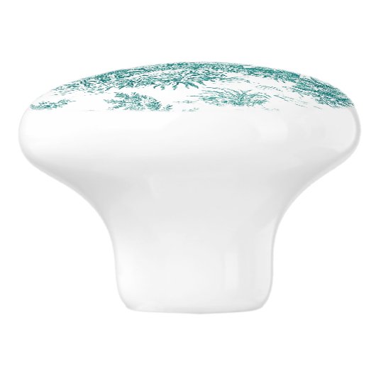 Vintages aquamarines Türkis Keramikknauf (Seitenansicht)