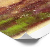 Vintages Aquarell Ein Weinberg in Frankreich Poster (Ecke)