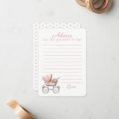 Vintages Aquarell Pink Babytragen Babyberatung Mitteilungskarte (Vorderseite/Rückseite Beispiel)