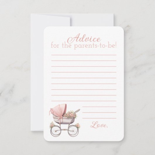 Vintages Aquarell Pink Babytragen Babyberatung Mitteilungskarte (Vorderseite)