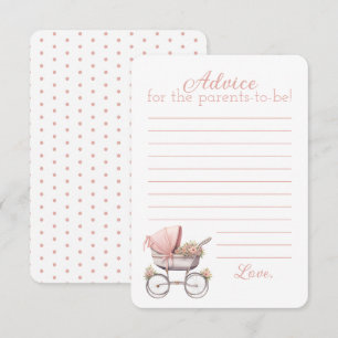 Vintages Aquarell Pink Babytragen Babyberatung Mitteilungskarte