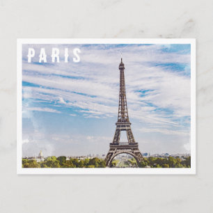 Vintages Aquarellbild Paris Eiffelturm Postkarte