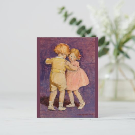 Vintages Aquarelltanzen Lila | Postkarte (Stehend Vorderseite)