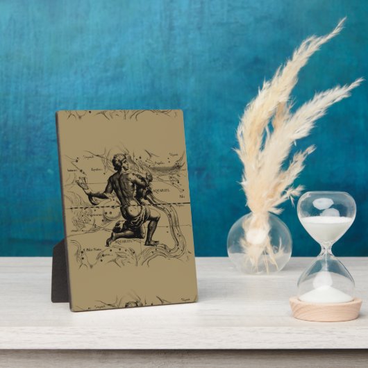 Vintages Aquarius-Sternbild von Hevelius 1690 Fotoplatte (Seite)
