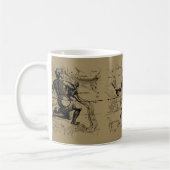Vintages Aquarius-Sternbild von Hevelius 1690 Kaffeetasse (Links)
