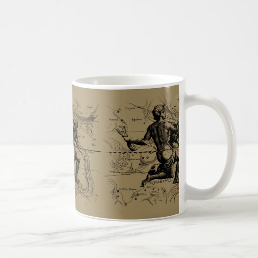 Vintages Aquarius-Sternbild von Hevelius 1690 Kaffeetasse (Rechts)