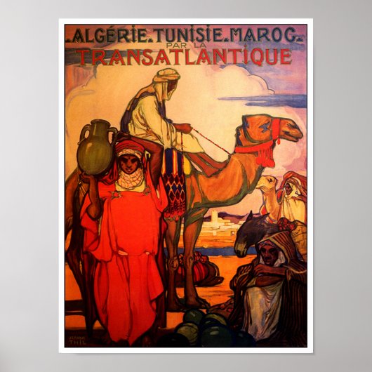 Vintages ARAB ALGERIA TUNISIA MOROCCO Reiseplakat Poster (Vorne)