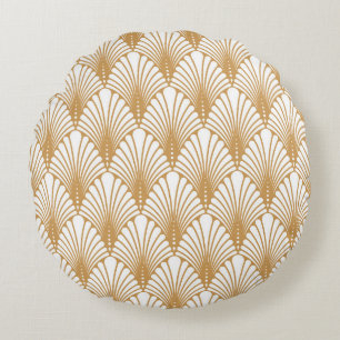 Vintages Arabesque Geometric Nahtloses Muster Rundes Kissen