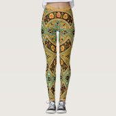 Vintages arabisches Blumenmuster Leggings (Vorderseite)