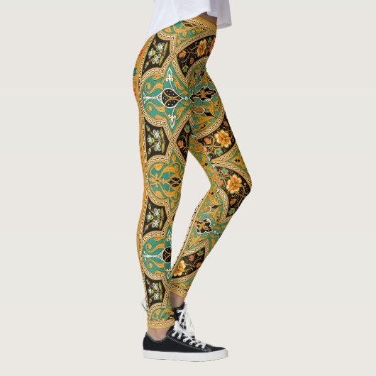 Vintages arabisches Blumenmuster Leggings (Rechts)