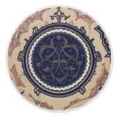 Vintages arabisches Muster Keramikknauf (Vorderseite)