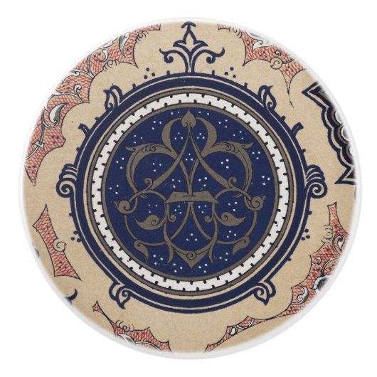 Vintages arabisches Muster Keramikknauf (Vorderseite)