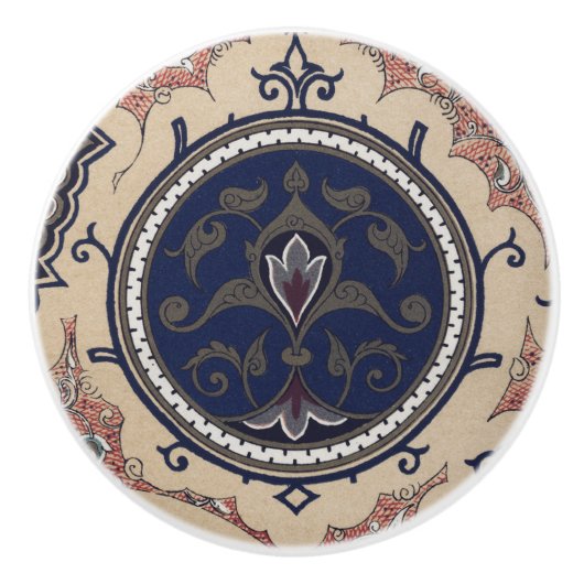 Vintages arabisches Muster Keramikknauf (Vorderseite)