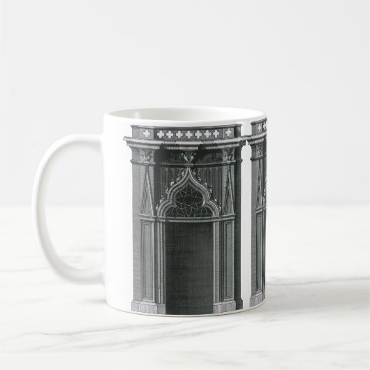 Vintages architektonisches Element, gotische Türe Kaffeetasse (Links)