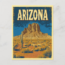 Vintages Arizona Berggipfel Wüste Postkarte