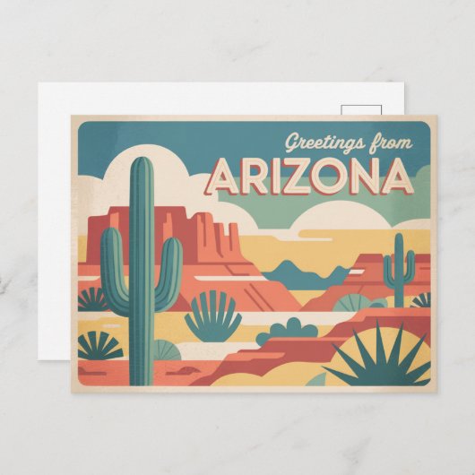 Vintages Arizona Postkarte | Grüße aus Arizona (Vorne/Hinten)
