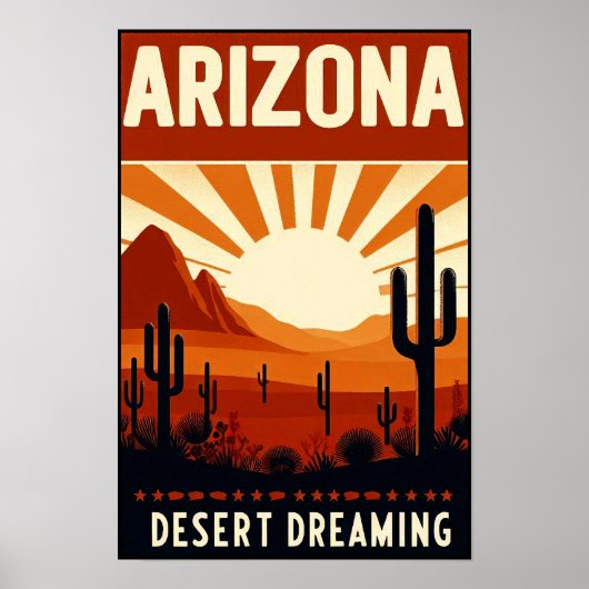 Vintages Arizona-Wüstenposter Poster (Vorne)