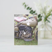 Vintages Armee-Motorrad Postkarte (Stehend Vorderseite)