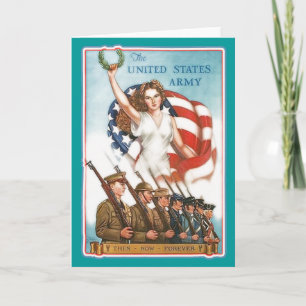 Vintages Armee-Plakat mit Dame Liberty Tshirts Karte