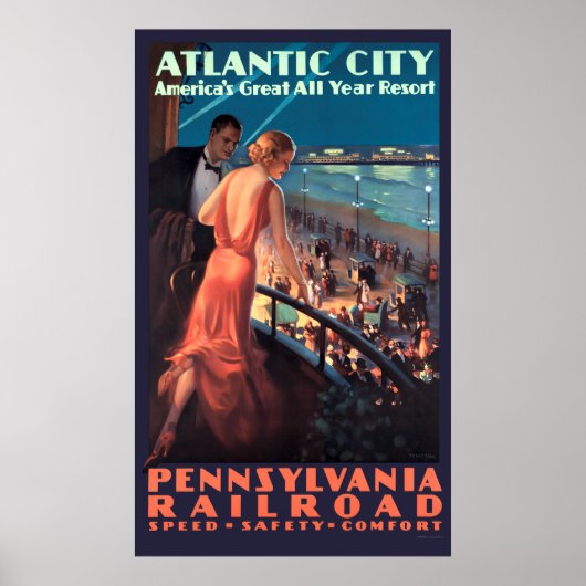 Vintages Art Deco Atlantik Poster (Vorne)