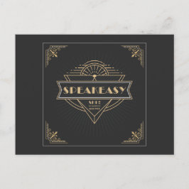 Vintages Art Deco Flapper Speakeasy-Party der 1920 Einladungspostkarte