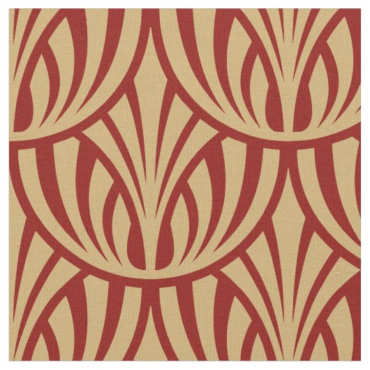 Vintages Art Deco Foliage Fish Scuster Stoff (Nahaufnahme)