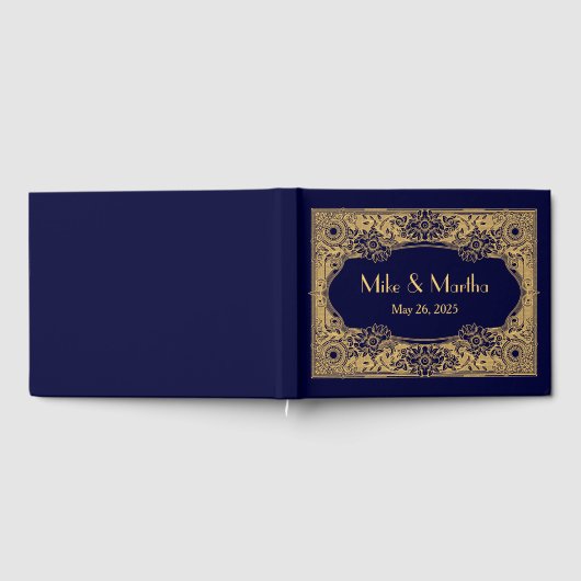 Vintages Art Deco Gold Frame Gästebuch (Voll)