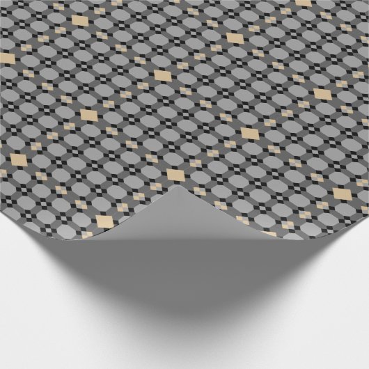 Vintages Art Deco Gold Muster Geschenkpapier (Ecke)