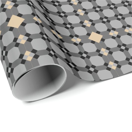 Vintages Art Deco Gold Muster Geschenkpapier (Rolleneckpunkt)