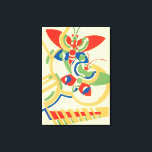 Vintages Art Deco Jazz Leinwanddruck<br><div class="desc">Vintage Illustration Art Deko Jazz pochoir Tapete Muster von Serge Gladky aus Nouvelles Compositions Decoratives, Paris, 1929. Pochoir ist eine Schablonentechnik, die in surrealistischen Malereien üblich ist. Ein elegantes und chic kubistisches Design mit Schmetterlingen in geometrischen Formen und schönen Frühlingsfarben in leuchtend rot, grün, blau und gelb. Ein modernes und...</div>