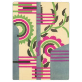 Vintages Art Deco Jazz Pochoir Geometrisches Muste Klemmbrett (Rückseite)