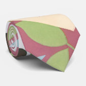 Vintages Art Deco Jazz Pochoir Palmen und Vögel Krawatte (Gerollt)