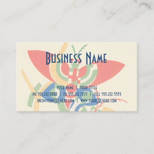 Vintages Art Deco Jazz Visitenkarte (Vorderseite)