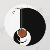 Vintages Art Deco, Kaffee-Cup mit Dampfbad Einladung (Vorne/Hinten)