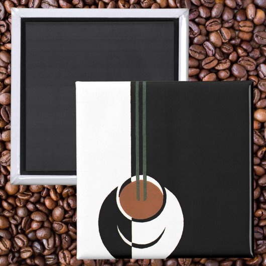 Vintages Art Deco, Kaffee-Cup mit Dampfbad Magnet