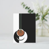 Vintages Art Deco, Kaffee-Cup mit Dampfbad Postkarte (Stehend Vorderseite)