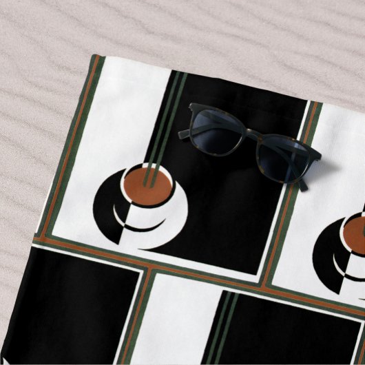 Vintages Art Deco, Kaffee-Cup mit Dampfbad Strandtuch