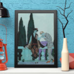 Vintages Art Deco La Villa d'Este von George Barbi Poster<br><div class="desc">Vintage Illustration Liebe und romanische Kunst Deko Bild mit einem Mann küsst eine Frau auf dem Balkon von la villa d'Este von Künstler George Barbier,  1922. Neuvermählte auf ihren Flitterwochen in einem romantischen Anwesen in Italien.</div>