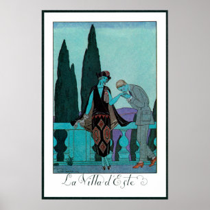Vintages Art Deco La Villa d'Este von George Barbi Poster