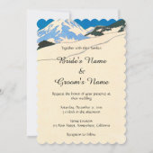 Vintages Art Déco, Liebhaber der Schneehochzeit Einladung (Rückseite)