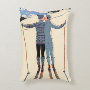 Vintages Art Deco, Liebhaber des Schnees von Georg Dekokissen